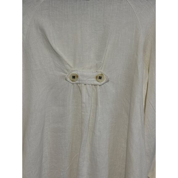 NWT For Cynthia Lagenlook Linen Hooded Shirt Jacket S Cream Luxury Minimalist - Picture 8 of 16